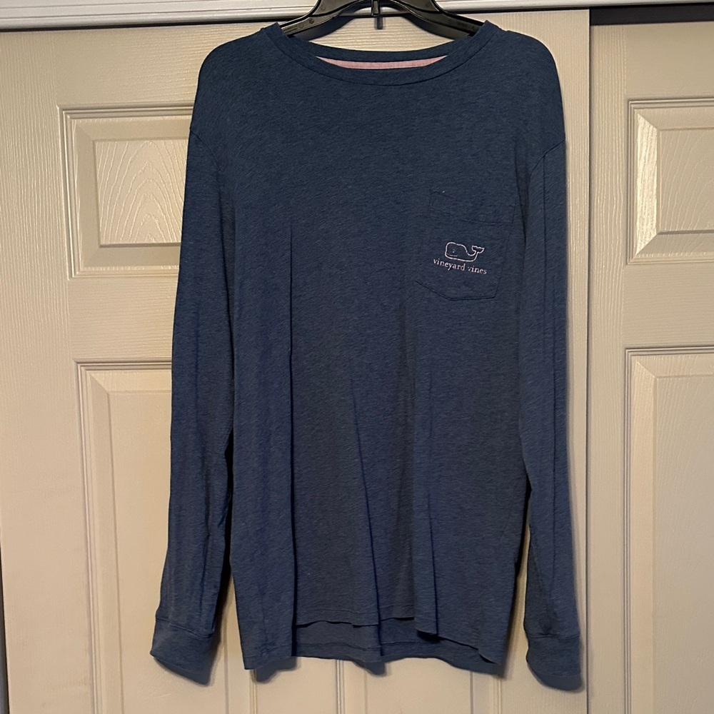 Vineyard Vines Navy Long Sleeve Pocket T-Shirt